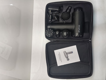 EKUPUZ Black Handheld Adjustable Deep Tissue Muscle Massage Gun With 6 Heads