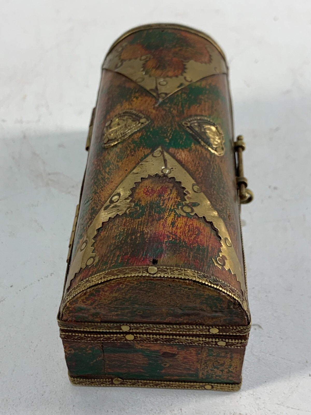 Vintage Look Wooden Jewellery Box With Brass Fittings Beautiful Work