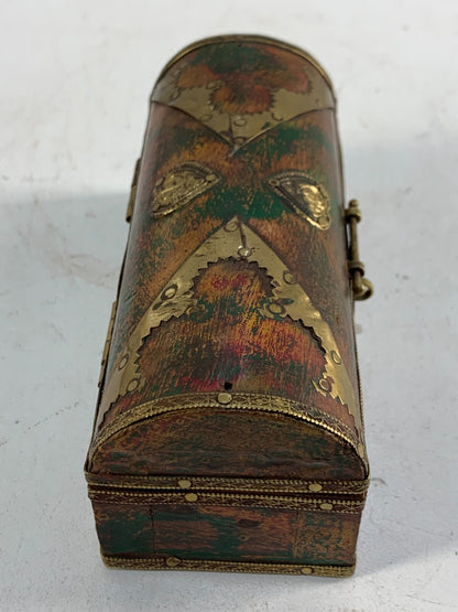 Vintage Look Wooden Jewellery Box With Brass Fittings Beautiful Work