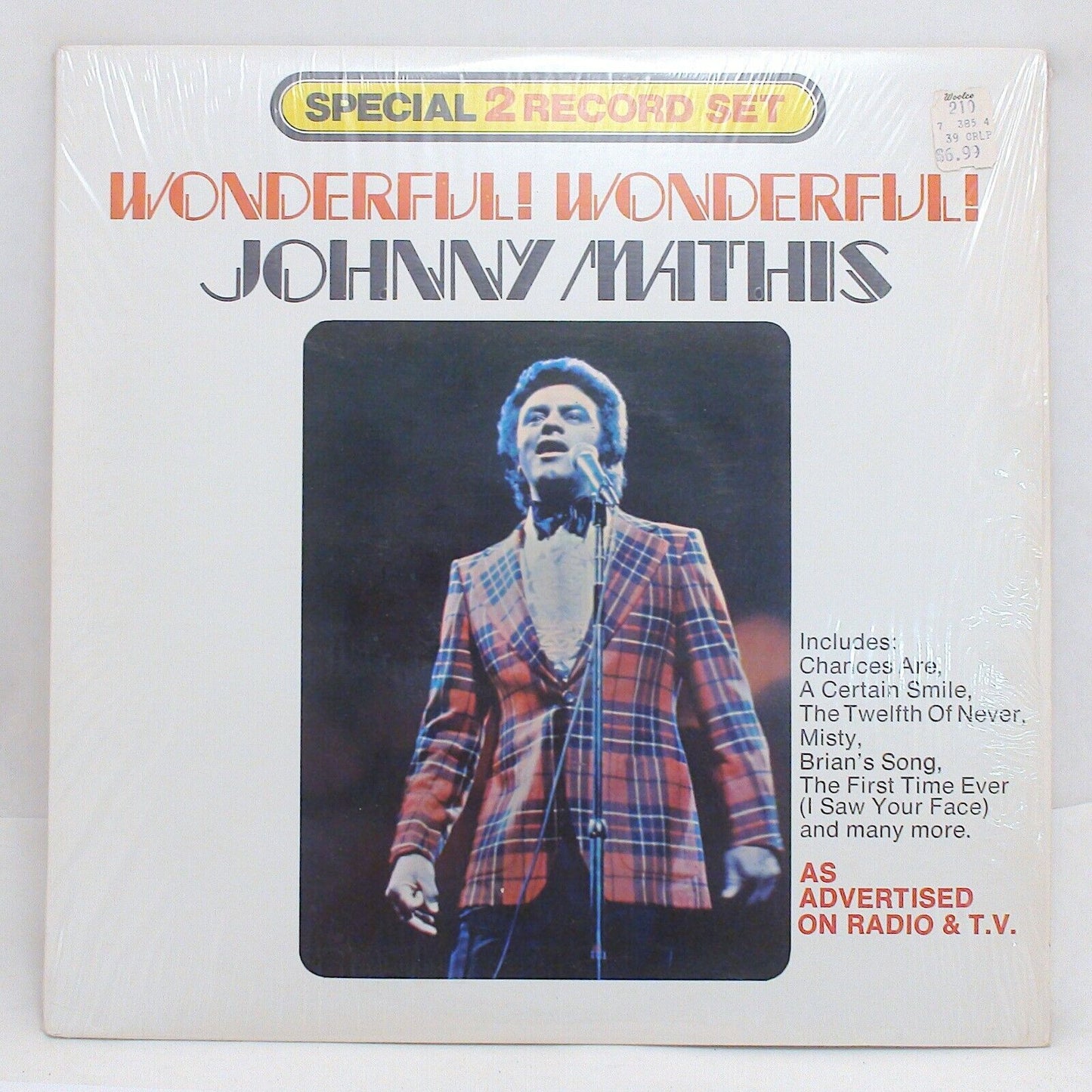 Timeless Elegance: Johnny Mathis' 'Wonderful! Wonderful!' 2 Record Set Vinyl Album Record LP