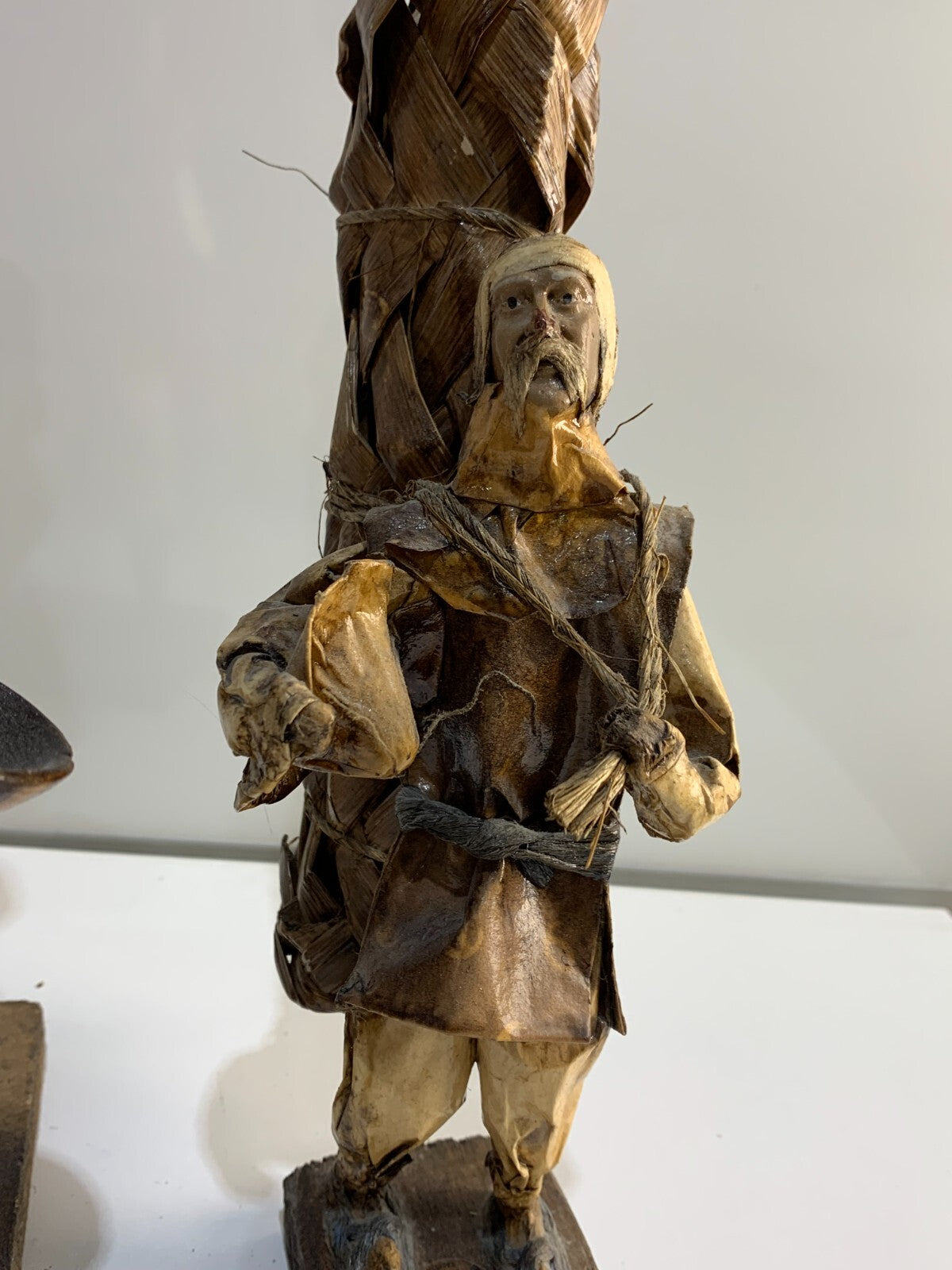 Vintage Mexican Folk Art Paper Mache Man and Woman Figures.