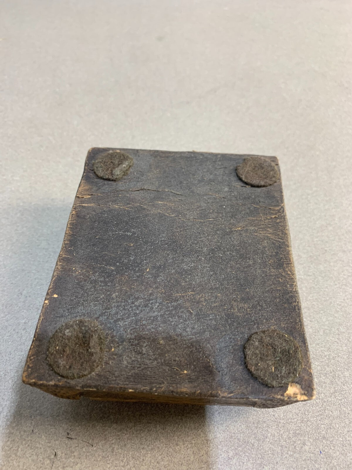 Vintage Hand Carved Lidded Soapstone Trinket Box with Peg Leg Pirate Design