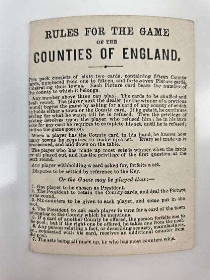 Vintage Counties Of England Card Game