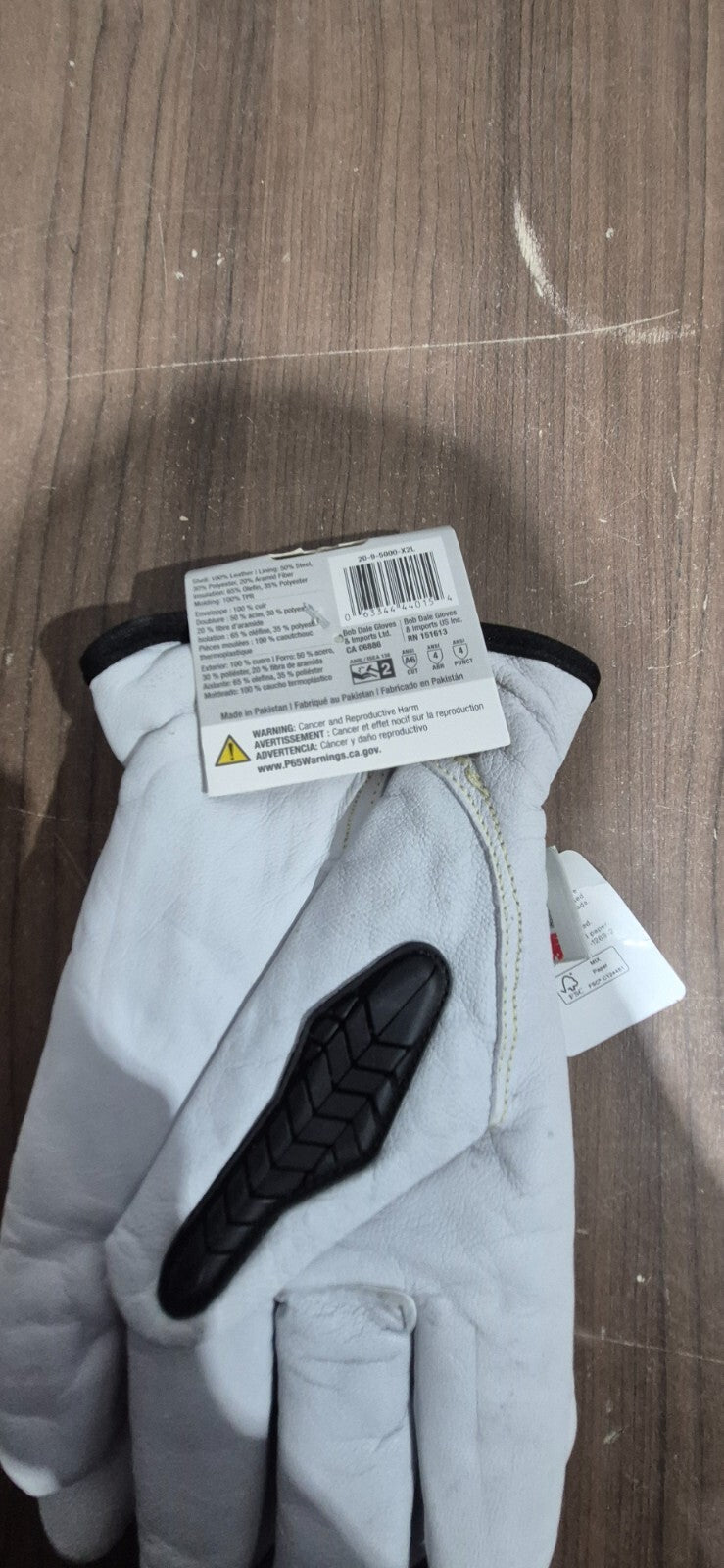 Bob Dave Gloves - BDG - 20-1-10698-M Leather Gloves - White & Black