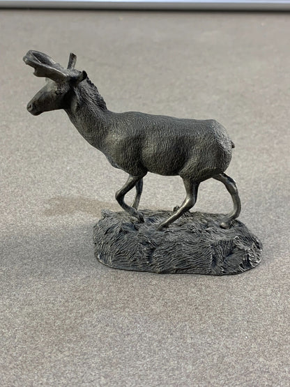 VTG 1976 Franklin Mint Pronghorn Antelope Wildlife North America Series Pewter