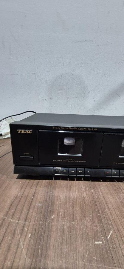 TEAC Stereo Double Cassette Deck W-410 Full Auto Stop Hi Speed Dubbing (broken)