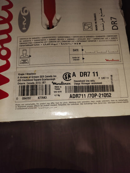 Moulinex Meat Grinder DR7 - 120V 50-60Hz 440W