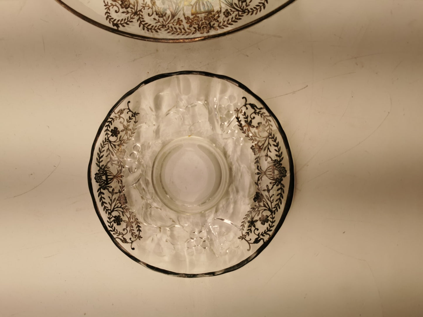 Vintage Sterling Silver Overlay Pedestal cake stand/Serving Platter