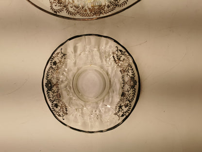 Vintage Sterling Silver Overlay Pedestal cake stand/Serving Platter