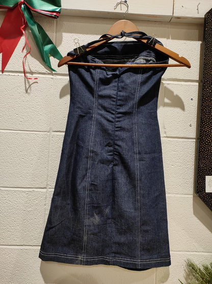 Vintage Guess Denim Dress Neck Strap Women's Size 5