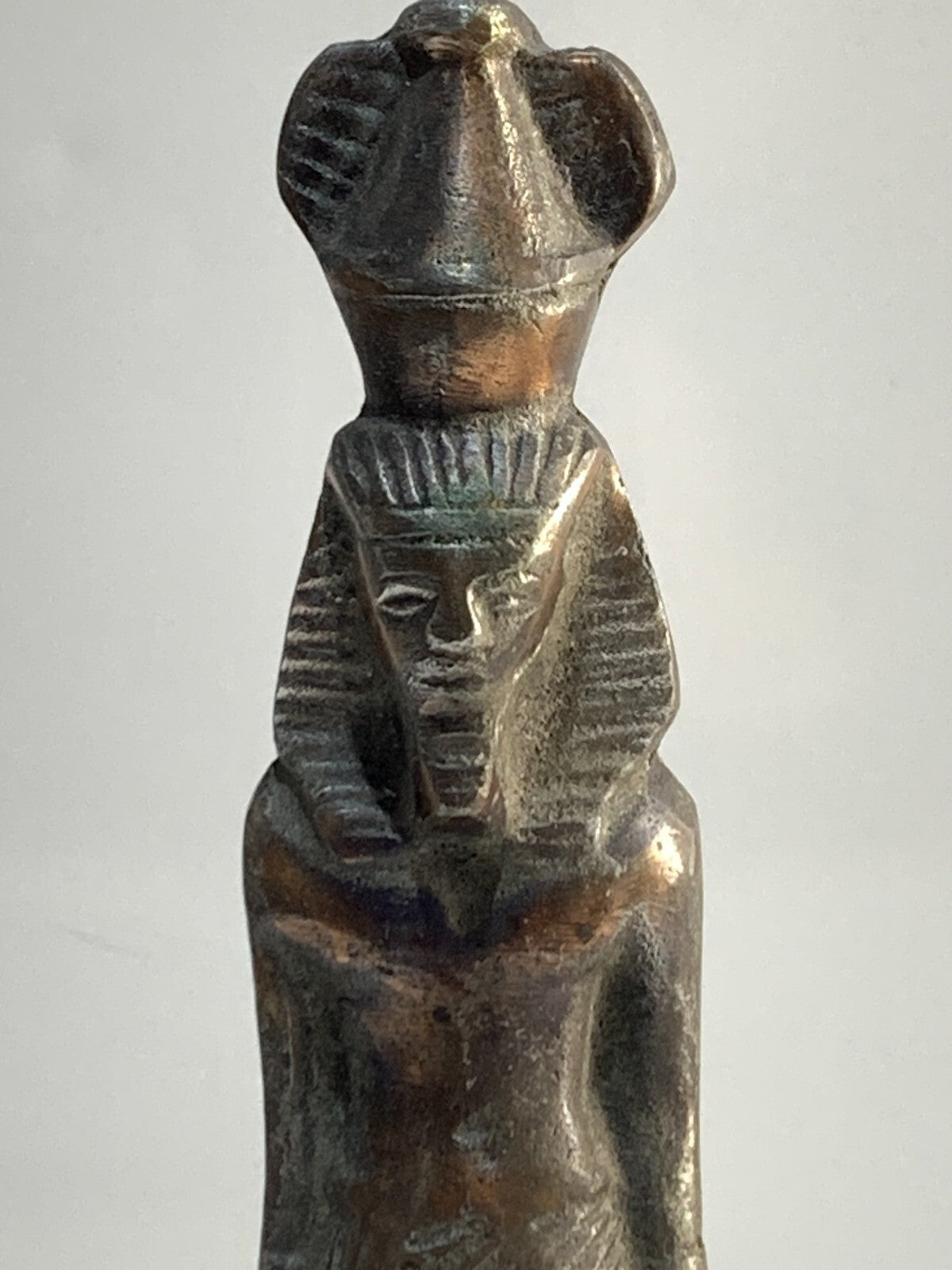 Vintage Brass Egyptian Pharaoh Statue MARBLE BASE