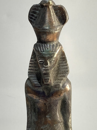 Vintage Brass Egyptian Pharaoh Statue MARBLE BASE