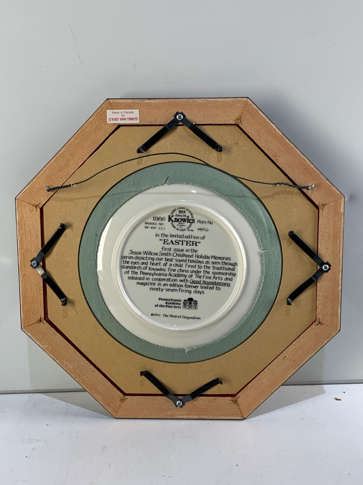 Edwin M. Knowles Fine China 1986 Limited Edition "Easter" Collector Plate Framed