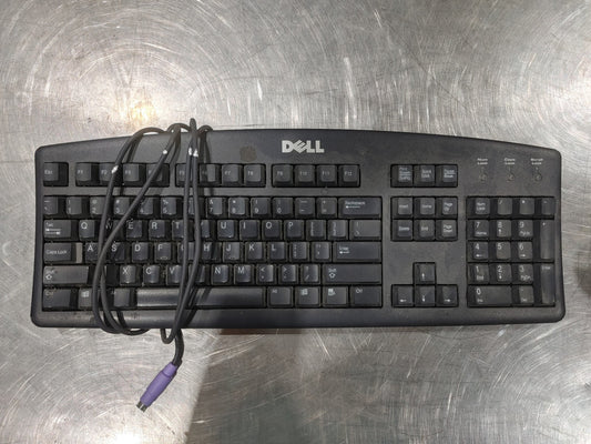 DELL RT7D20 PS/2 Keyboard Black Tested Working - Fair