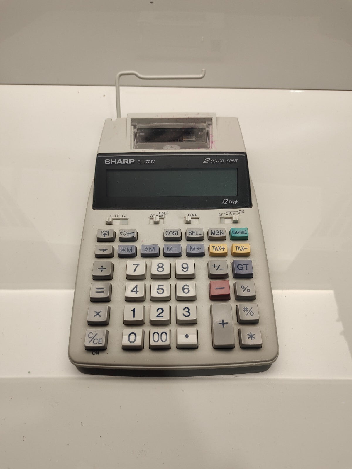 Sharp EL-1701V Electronic Printing Calculator 12-Digit 2-Color Printer