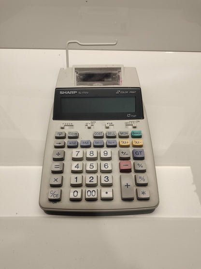 Sharp EL-1701V Electronic Printing Calculator 12-Digit 2-Color Printer