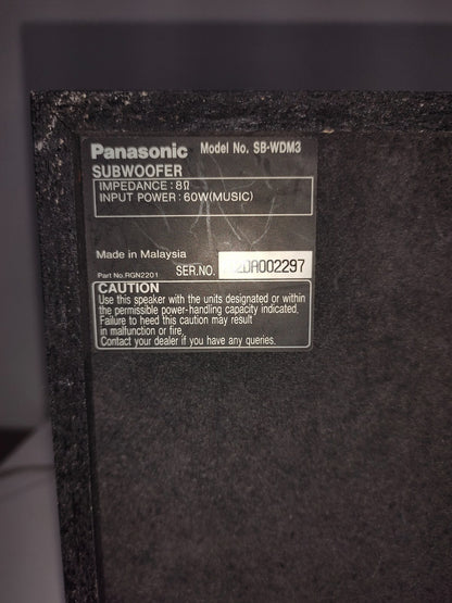 Panasonic Home Theatre - SB-WDM3 Subwoofer Only