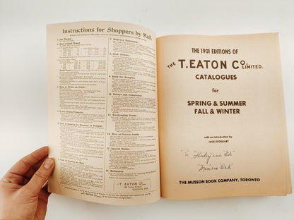 The 1901 Editions of The T Eaton Co Limited Catalogues Collection Published 1970