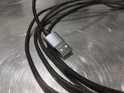EXCELLENT CONDITION 10FT USBC to USBA Braided Black/Silver Cable for PC Mac