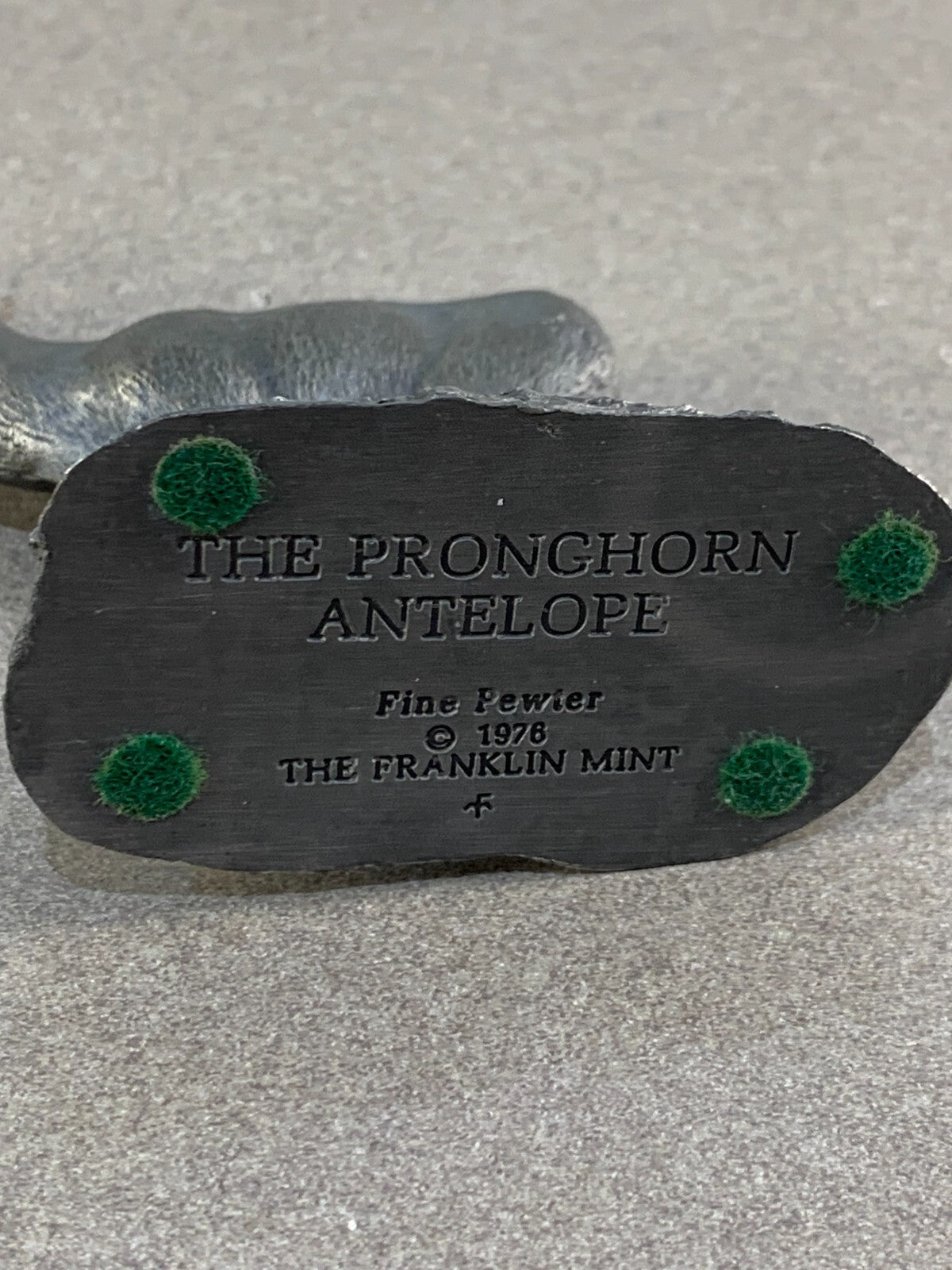 VTG 1976 Franklin Mint Pronghorn Antelope Wildlife North America Series Pewter