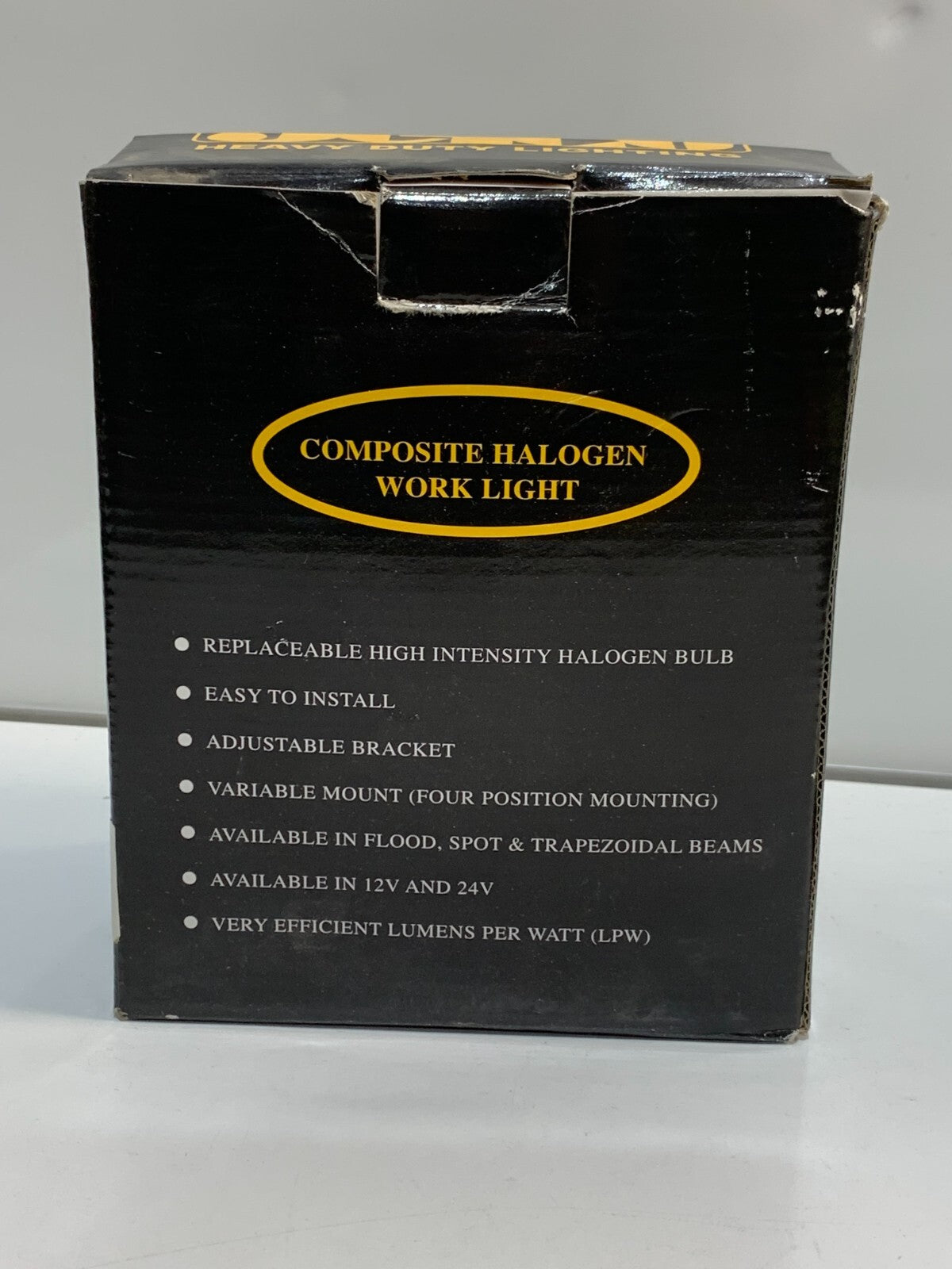 HALOGEN WORK LIGHT, SQ, FLOOD, 24 V DC, CLEAR/BLACK, 6 X 7 X 4 1/4 IN, GLASS/etc