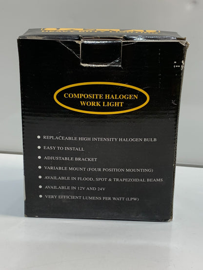 HALOGEN WORK LIGHT, SQ, FLOOD, 24 V DC, CLEAR/BLACK, 6 X 7 X 4 1/4 IN, GLASS/etc