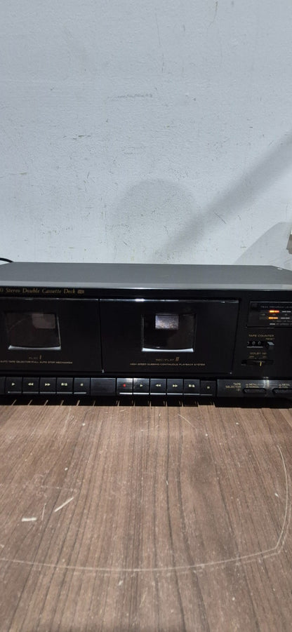 TEAC Stereo Double Cassette Deck W-410 Full Auto Stop Hi Speed Dubbing (broken)