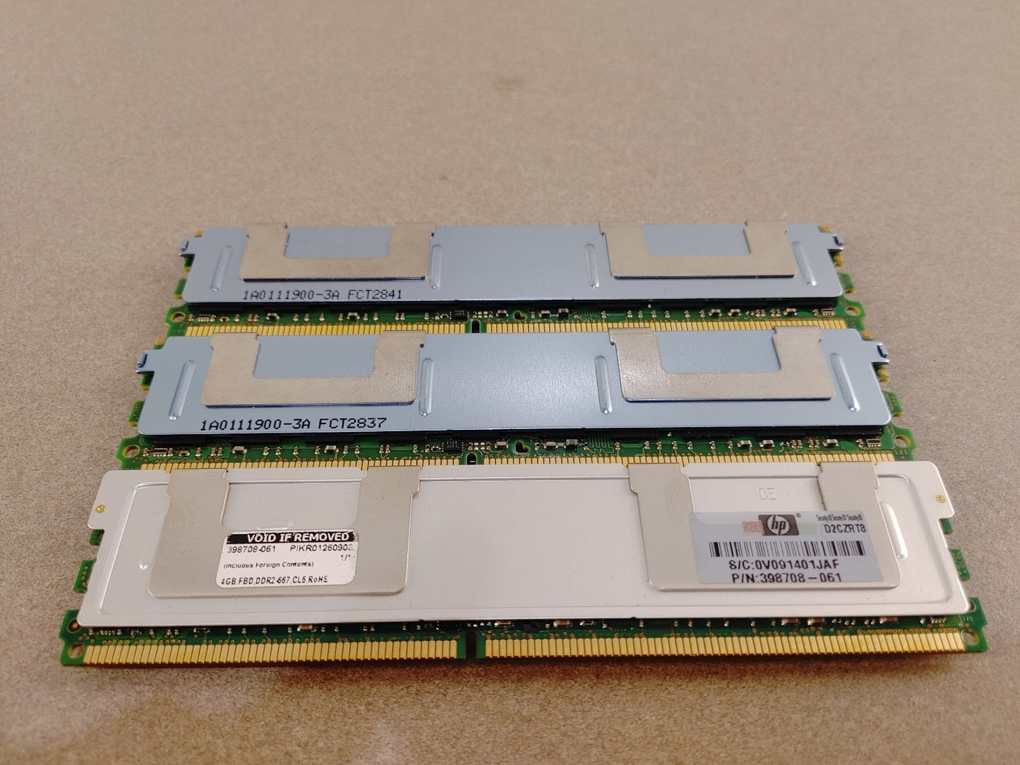 GREAT CONDITION 12GB DDR2 5300F Fully Buffered 3 DIMMs with heatsinks PACK
