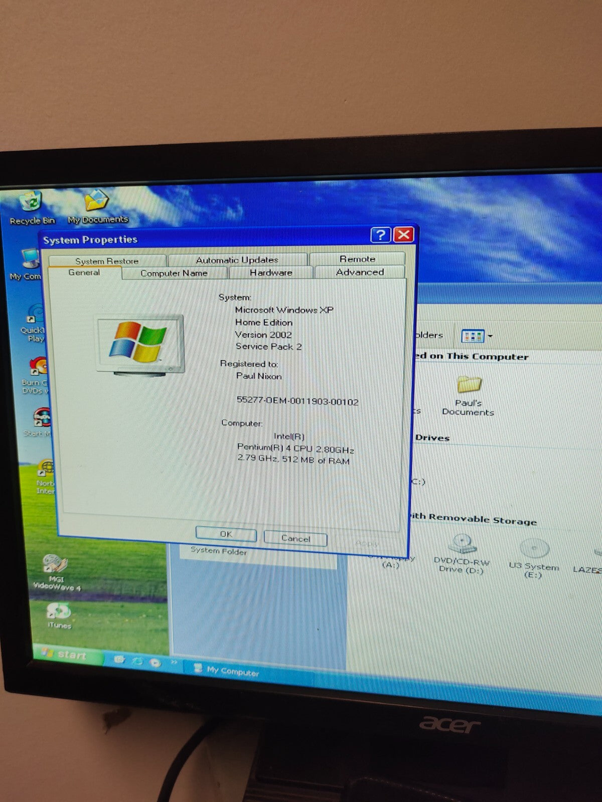 Dell Dimension 4600 ATX PC Pentium 4 2.40GHz 4GB RAM No HDD (Retro Gaming)
