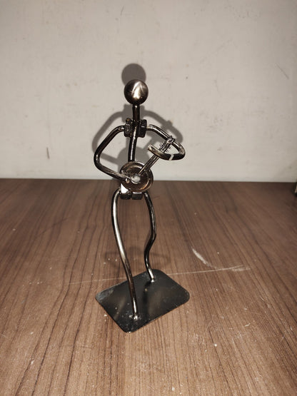 GUITAR PLAYER NUTS AND BOLTS MUSIC FIGURE METAL SCULPTURE