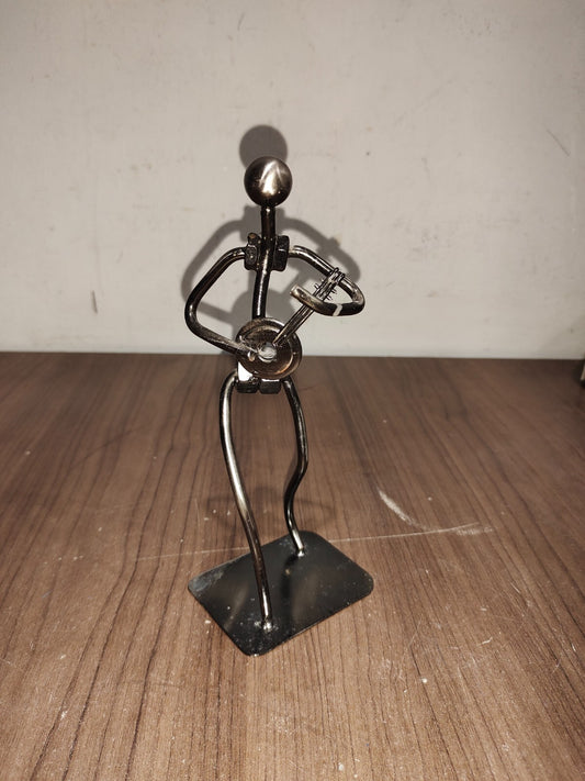GUITAR PLAYER NUTS AND BOLTS MUSIC FIGURE METAL SCULPTURE