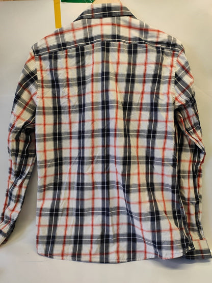 H&M Oxford Shirt Men's Medium Red Plaid Button Down Long Sleeve Cotton