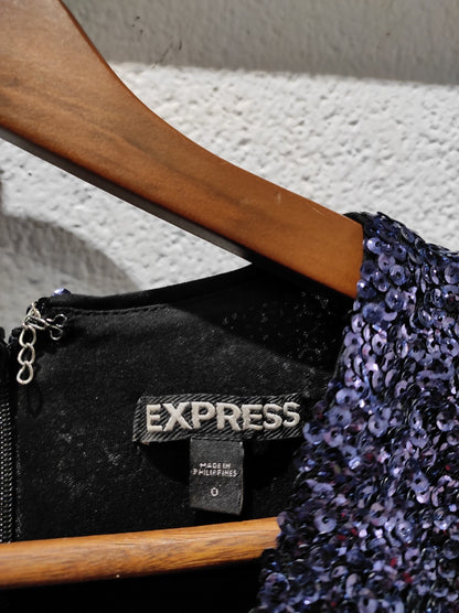 Express Sequin V-neck Mini Party Dress