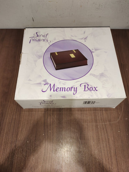 Vintage 1992 Bombay Company Wood & Brass Engravable Memory Box