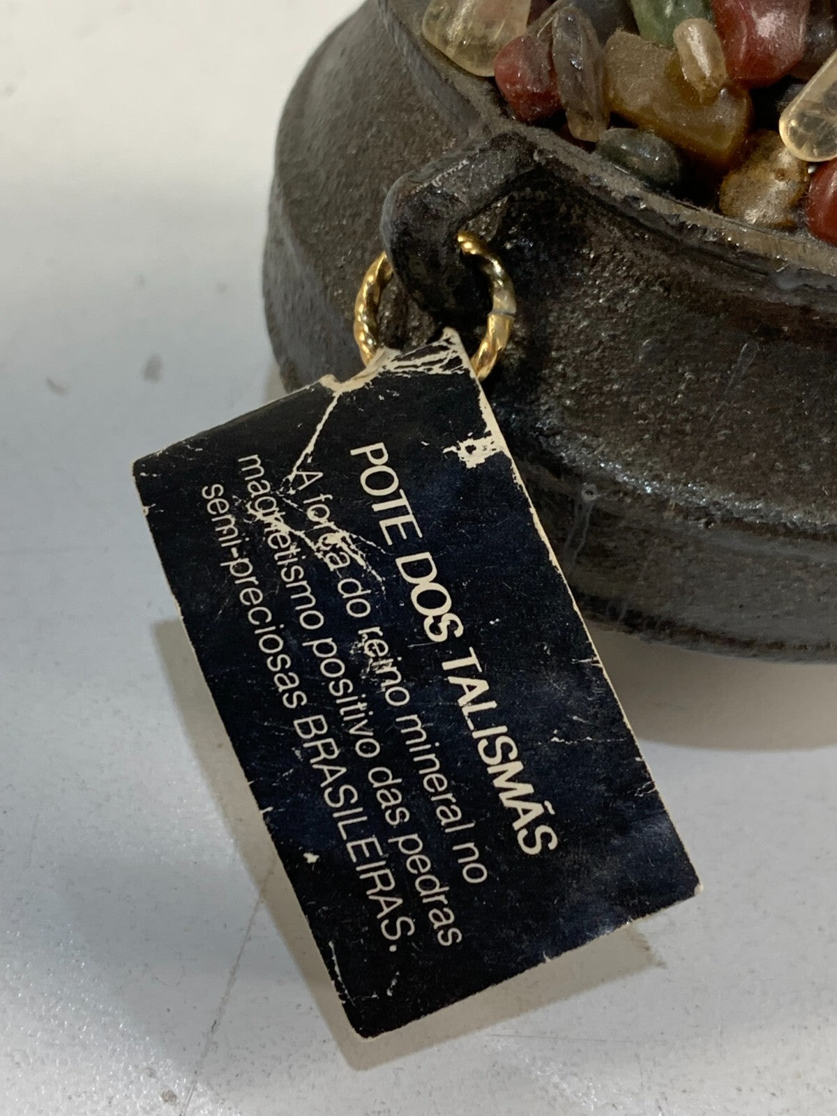 POT OF THE TALISMANS, Made with Iron Cast & BRASILIAN semi-precious stones