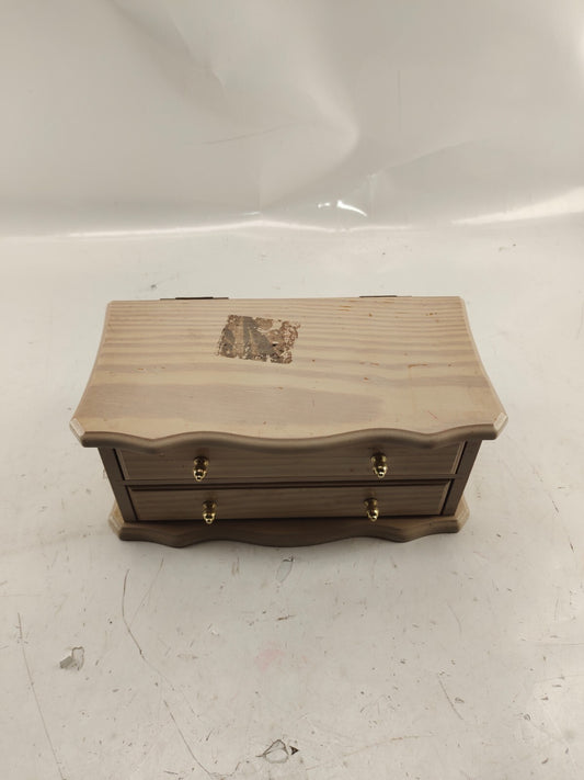 Musical Wooden Jewelry Box Organizer with 2 Pull-out Drawers for Women