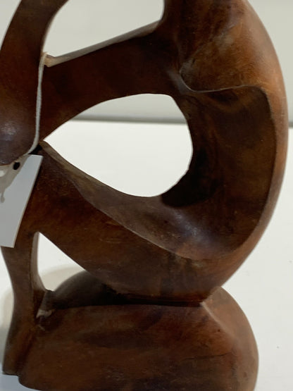 " Wooden Abstract Sculpture Hand Carved Thinking Statue Wood Figurine Thinker