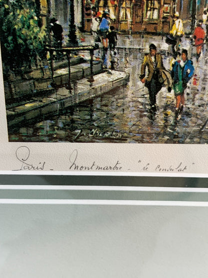 Vintage Jacques Chardon Print of Place Du Tertre, Montmartre, Paris
