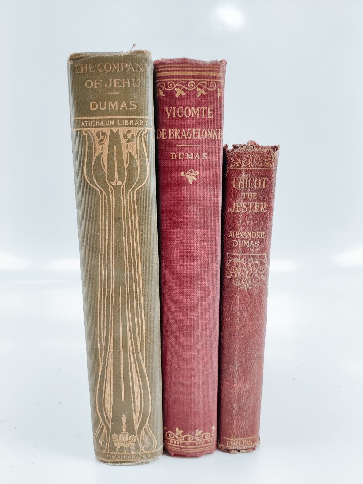 Alexandre Dumas Lot of Three Antique Books HC/SC