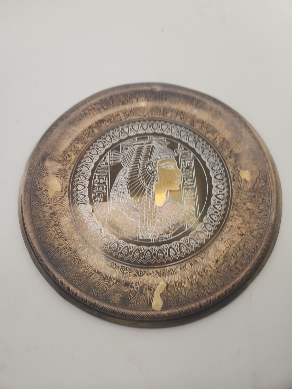 Vintage Egyptian Copper Brass Plate