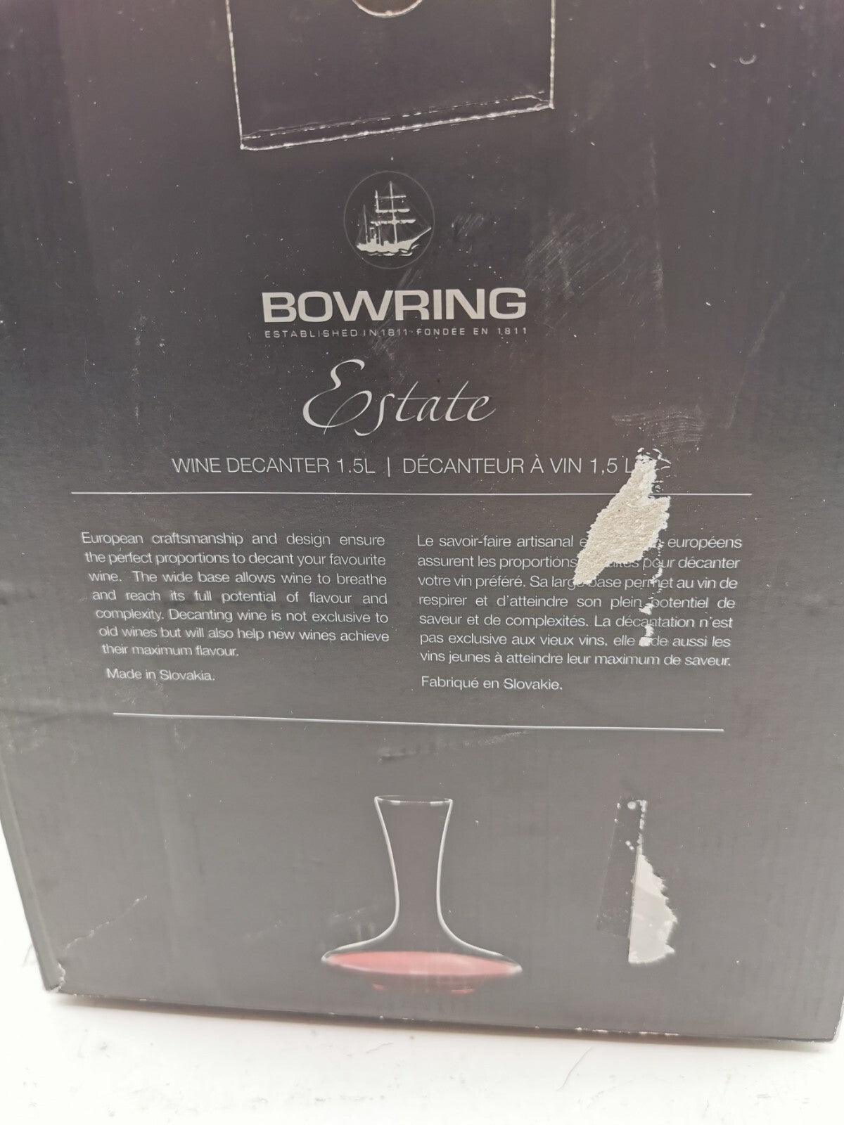 Bowring estate wine decanter 1.5L