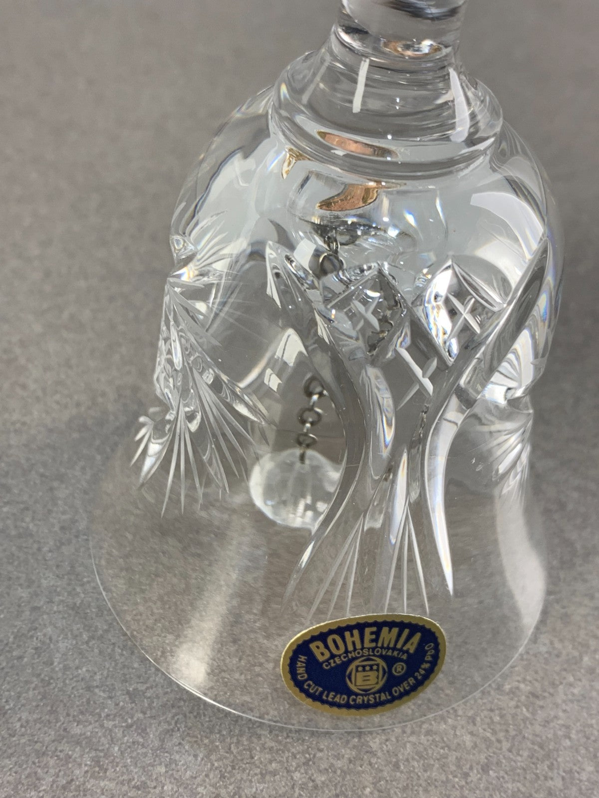 BOHEMIA 24% Lead Over Crystal Handle H Czechoslovakia (A-2) Collectable Bell