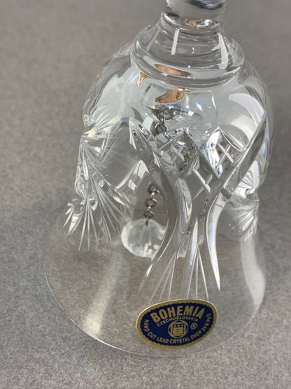 BOHEMIA 24% Lead Over Crystal Handle H Czechoslovakia (A-2) Collectable Bell