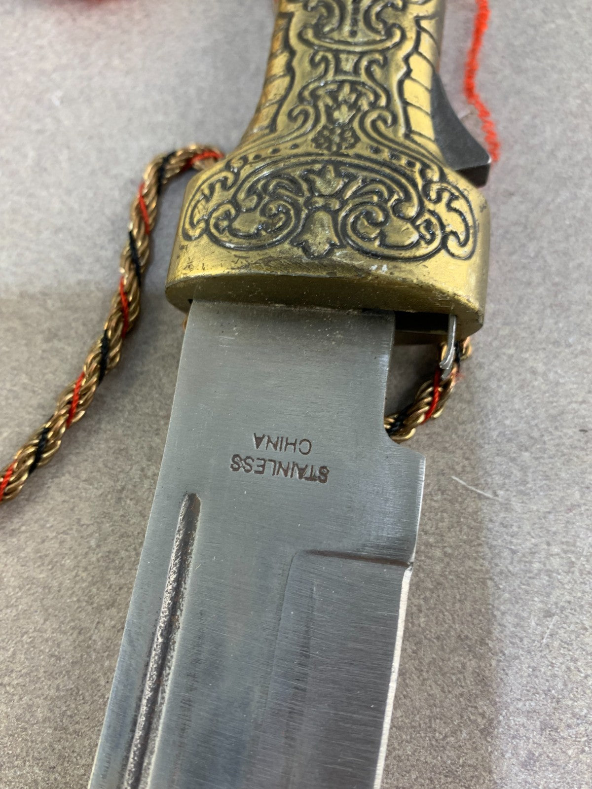 Vintage large Tibet style hanging 13 inches Dagger with sheath