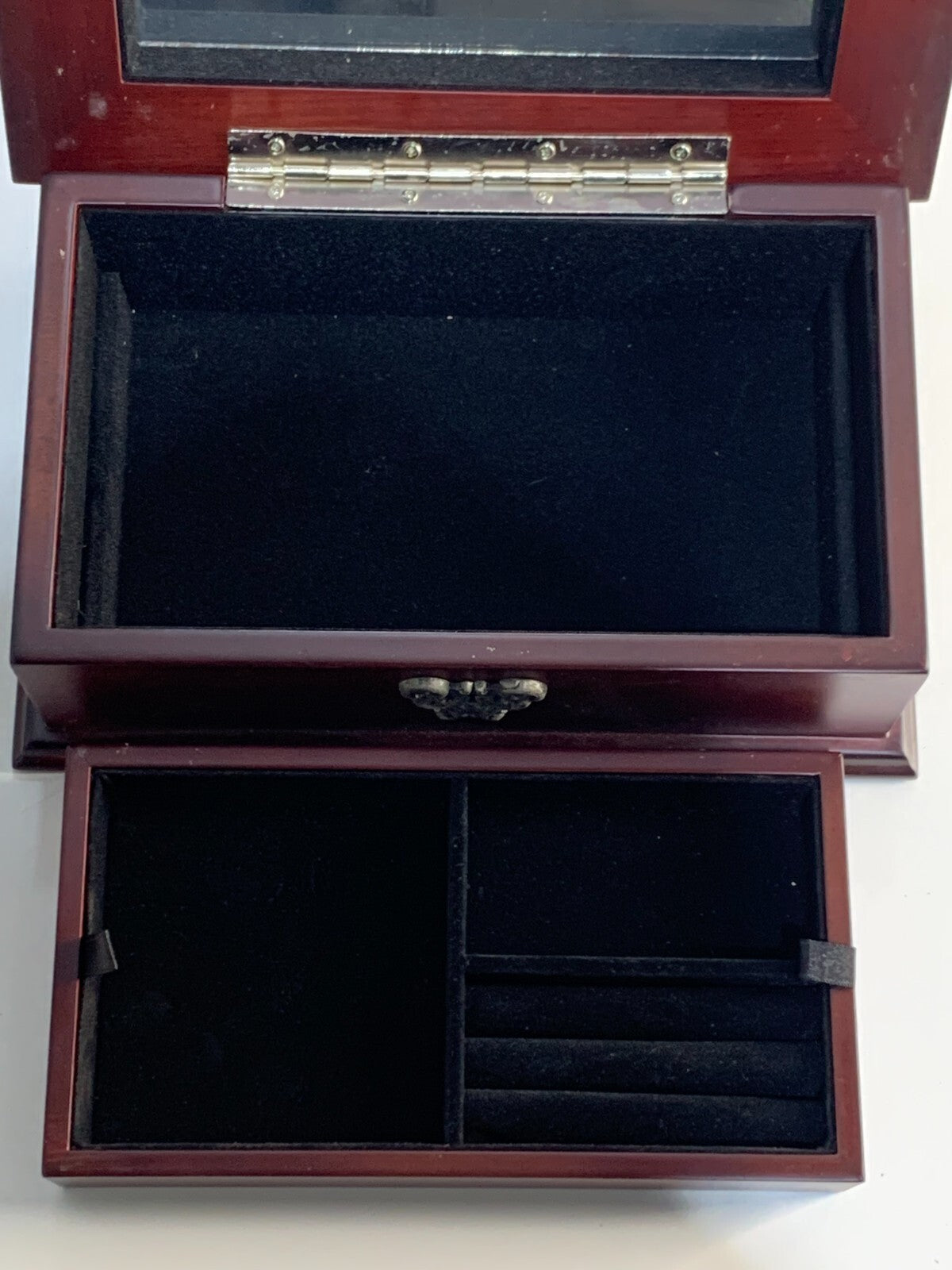Vintage Two-Level Jewelry Box - Mirror Jewelry Box