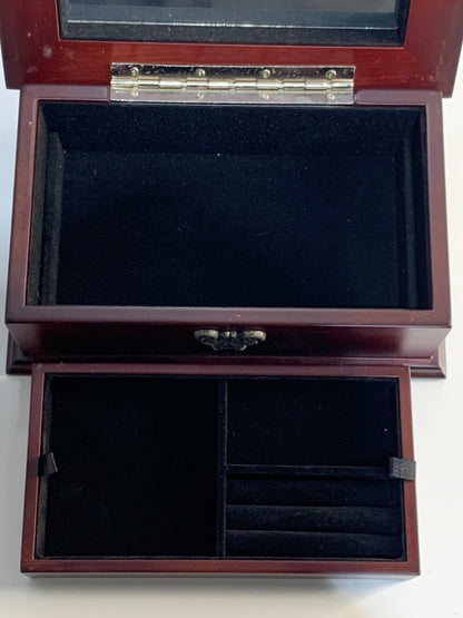 Vintage Two-Level Jewelry Box - Mirror Jewelry Box