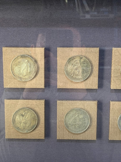 18 Antique Buddhist Arhats Coins In Frame