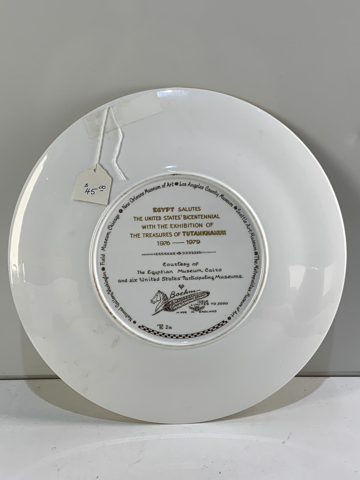 BOEHM VINTAGE 1976 PORCELAIN PLATE 11" EGYPTIAN PHARAOH LIMITED ISSUE ENGLAND