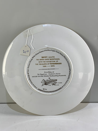 BOEHM VINTAGE 1976 PORCELAIN PLATE 11" EGYPTIAN PHARAOH LIMITED ISSUE ENGLAND