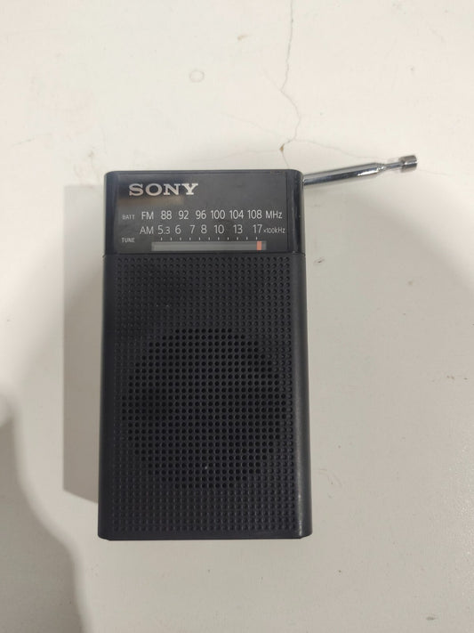 Sony ICF-P26 Black Pocket FM/AM Radio With Built-in Speaker Headphone Jack Works